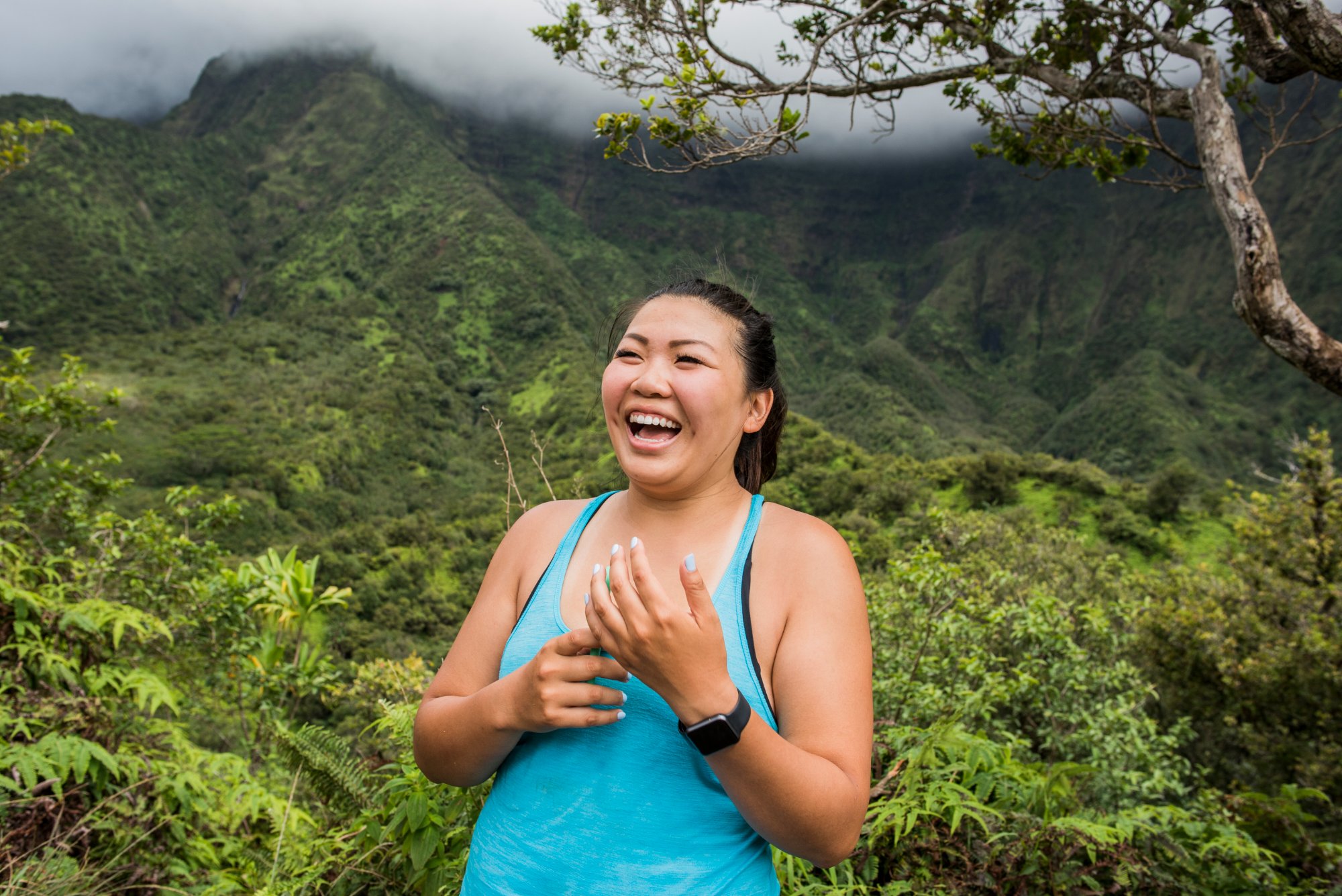 Woman active and confident in Hawaii
